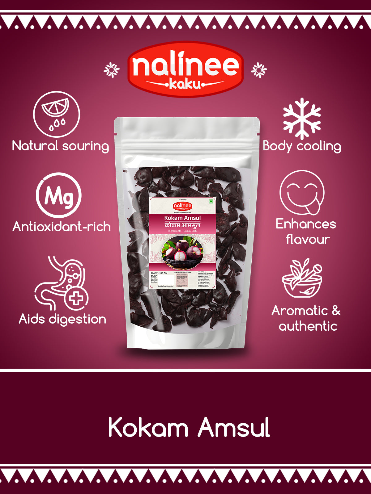 Nalinee Kaku: Kokam Amsul (200gms | 400gms | 1kg)