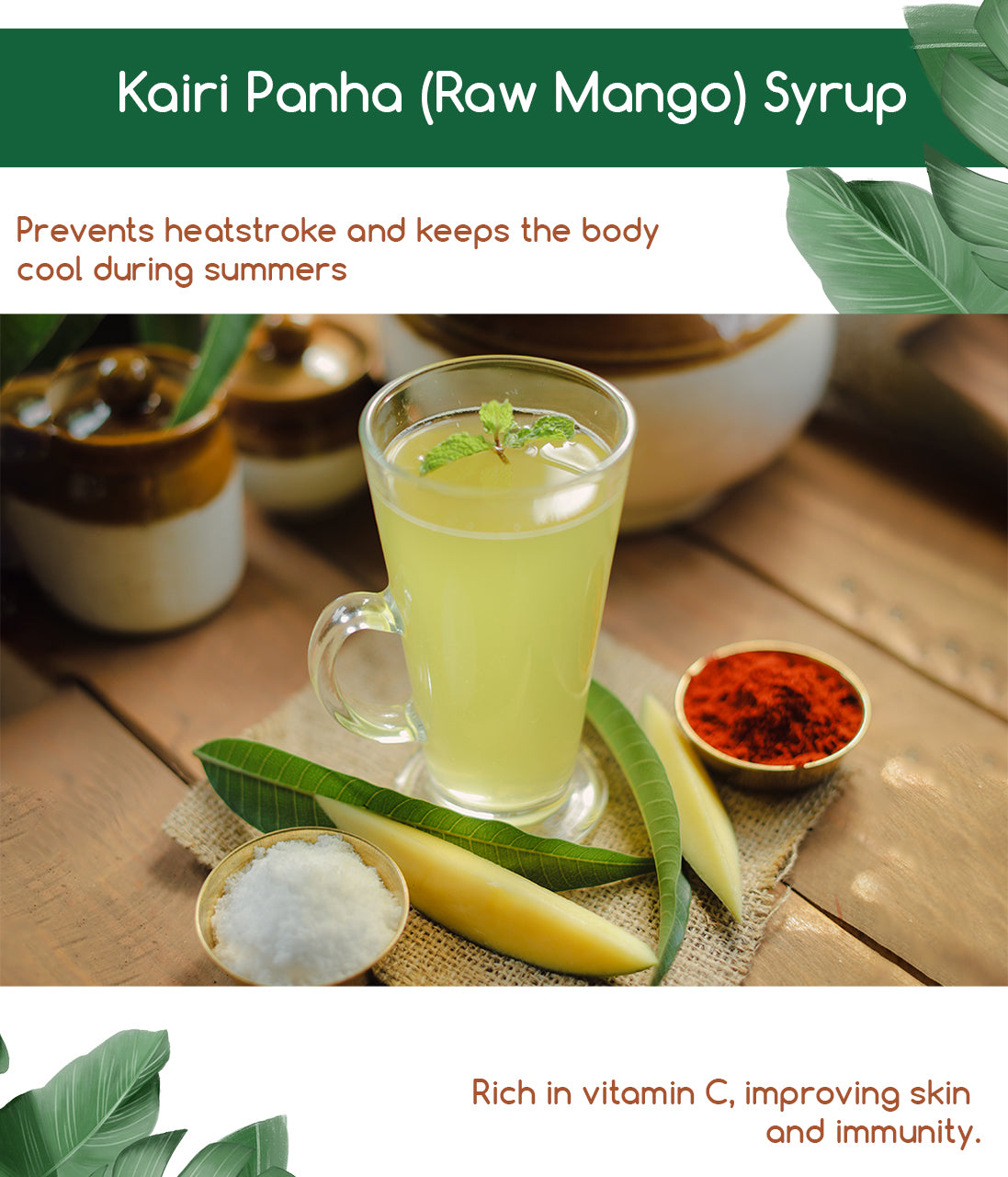 Home-Made Kairi Panha (Tangy Raw Mango Syrup) (700ml)