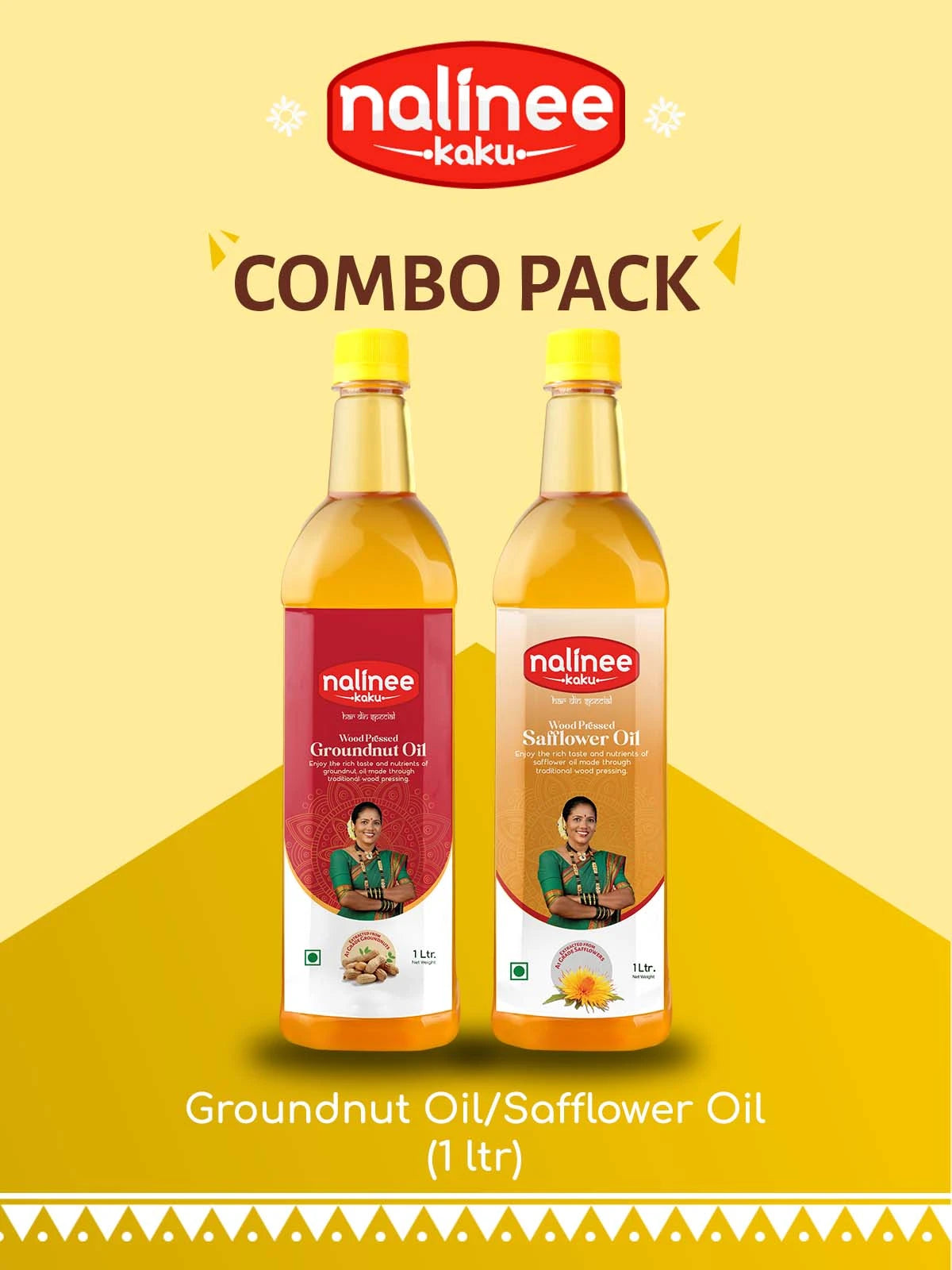 Safflower Oil (1 Ltr) & Groundnut Oil (1 Ltr)