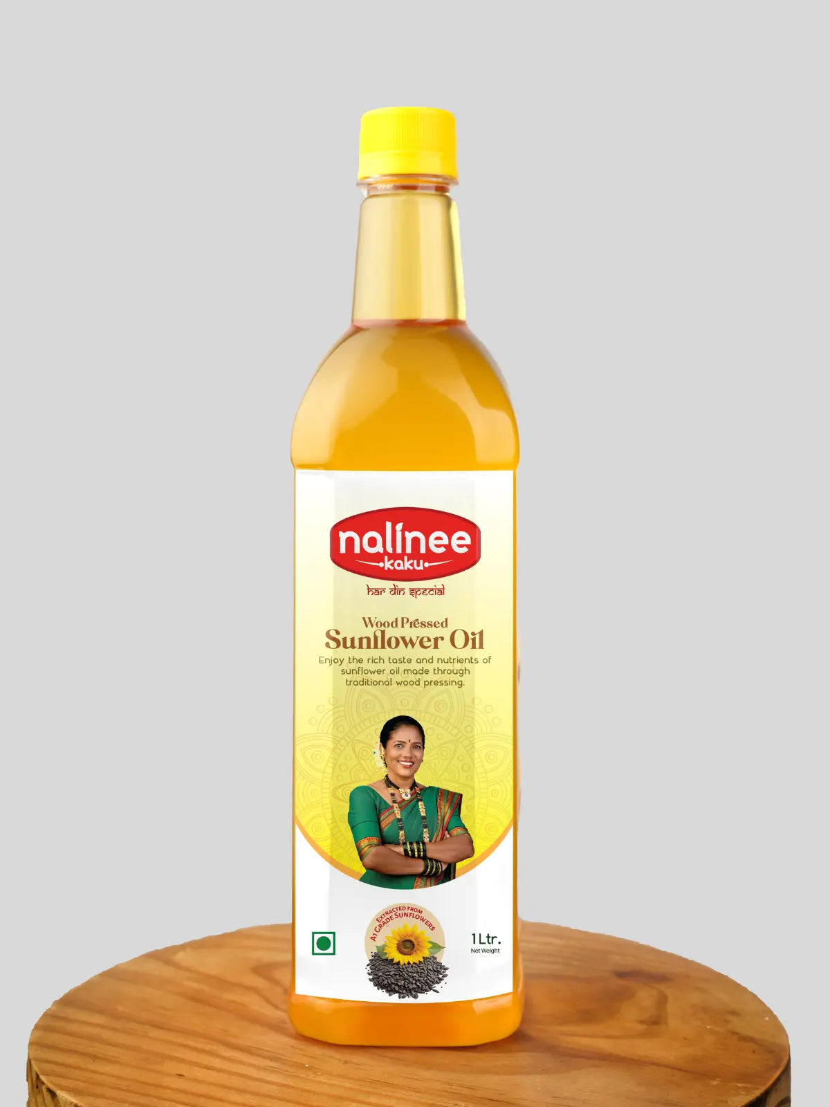 Sunflower Wood Pressed Oil (सूर्यफूल तेल) (1 Ltr)